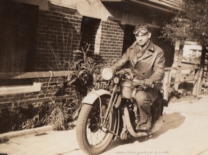 Arthur Atkins and his 350cc Calthorpe motorcycle copy